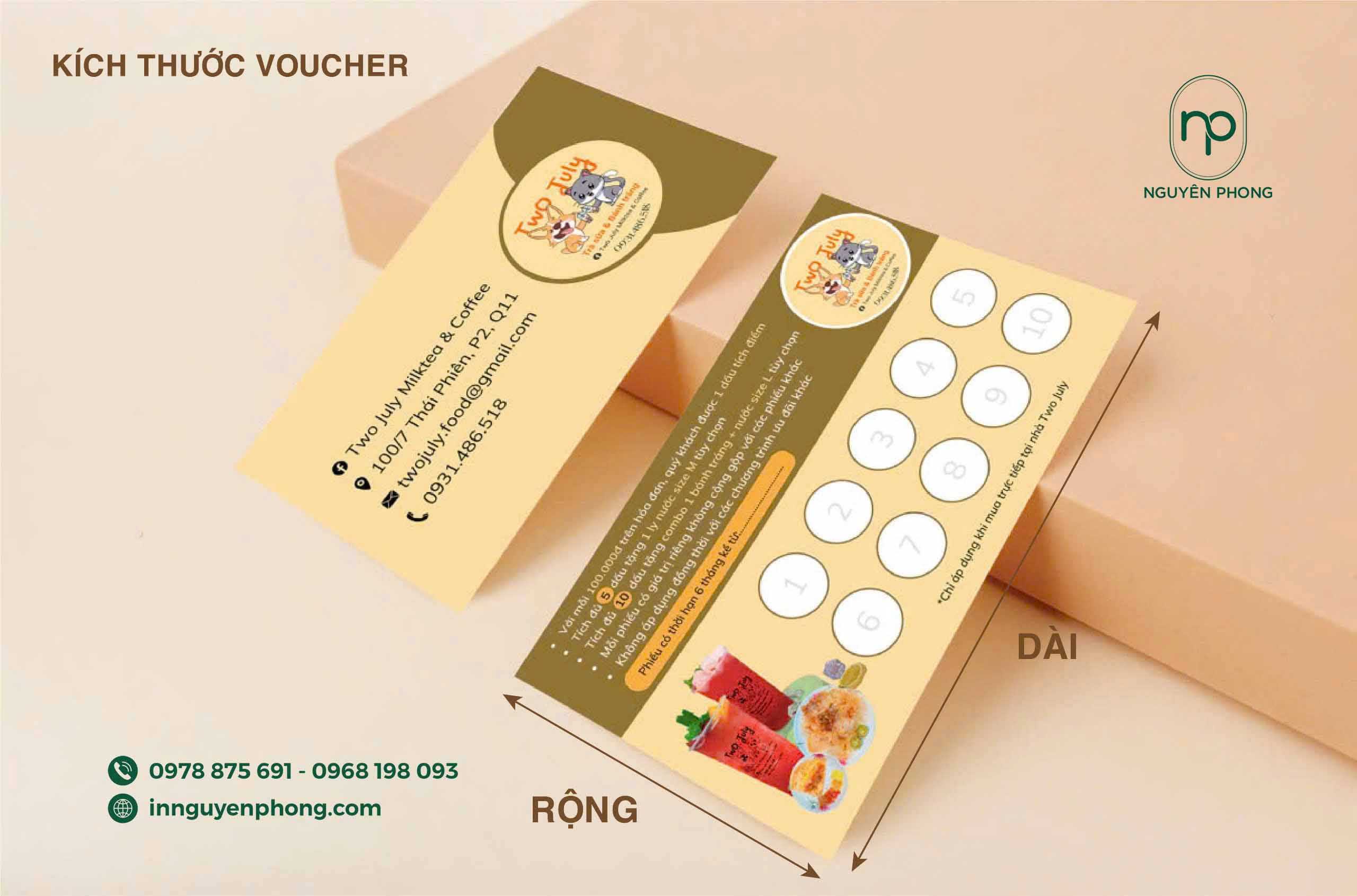 Kích thước voucher đẹp, chuyên nghiệp 